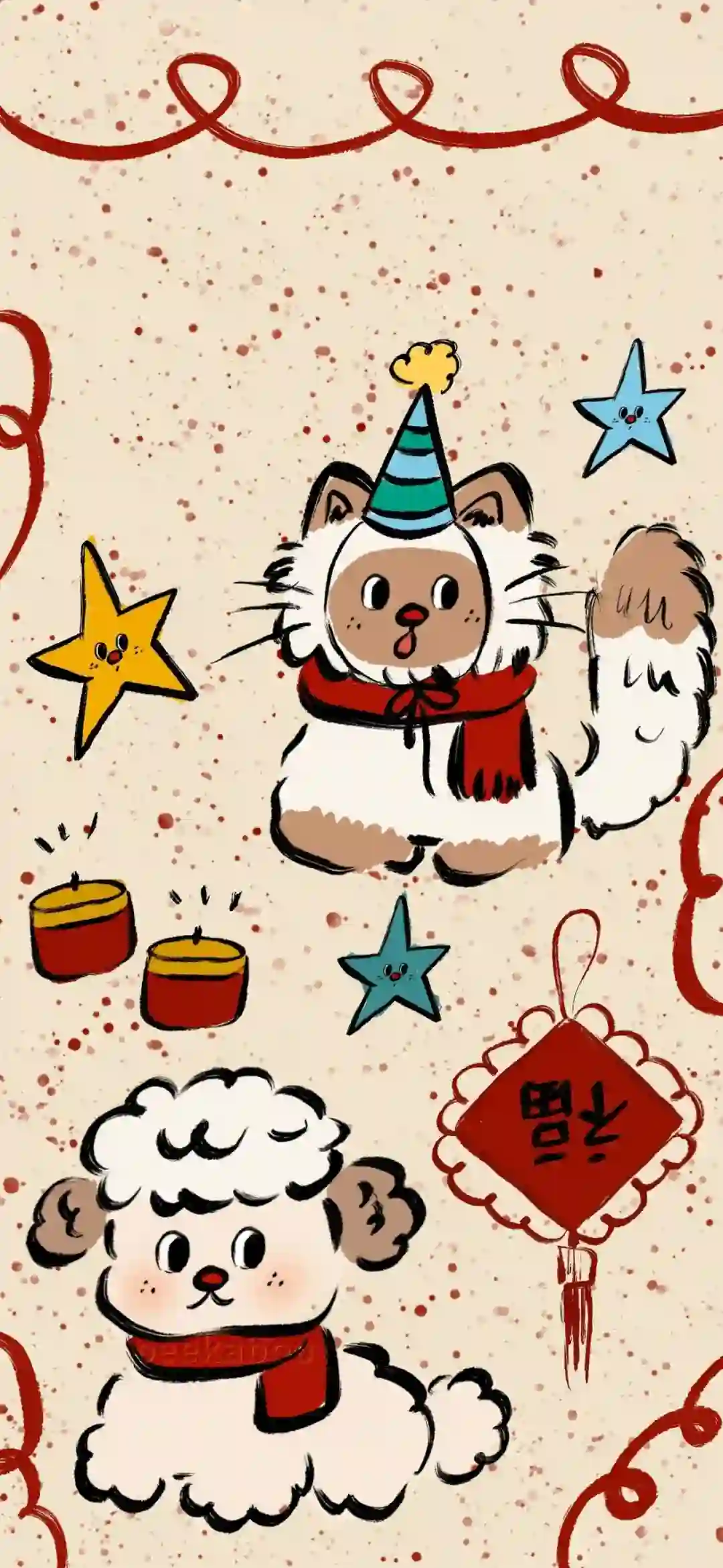 壁纸 | 复古可爱插画壁纸